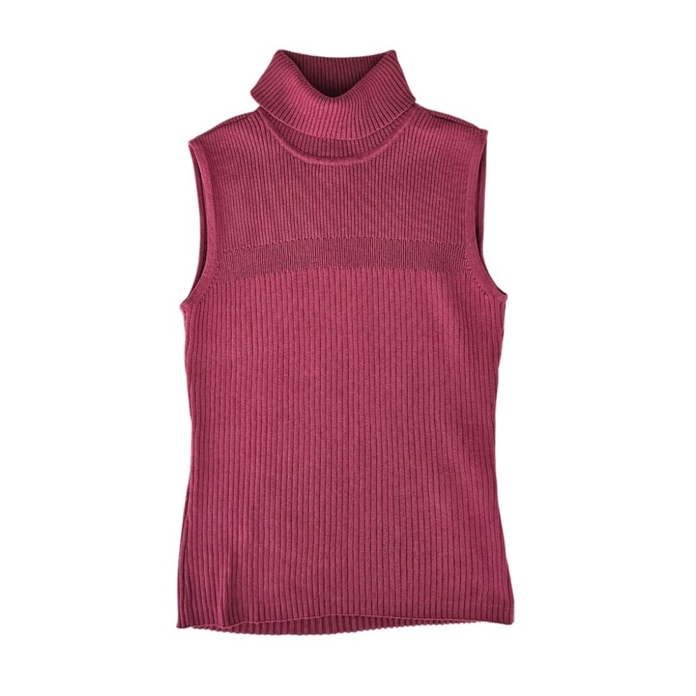 Petite Sophisticate Sleeveless Turtleneck Top | Like New | XSP | Pink Rose